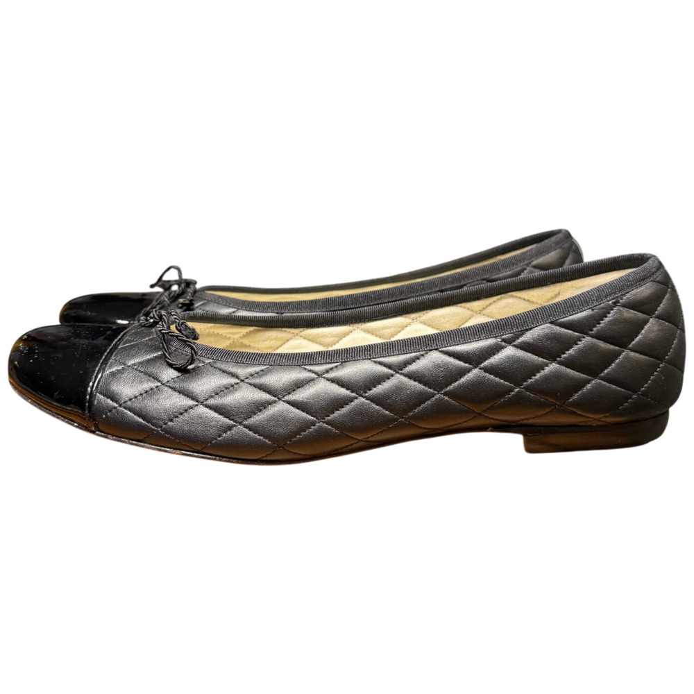 FRENCH SOLE FS/NY Passport Women's 9.5 Black Ballet Flats Leather Sole Comfort - Picture 2 of 12